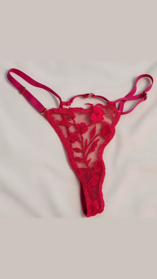 Rose Allure – Hot Pink Floral Lace Lingerie Set